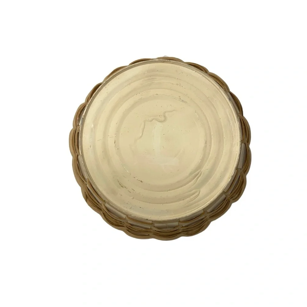 Light Blonde | Small Wicker | Rattan Round Basket with Galvanized Bottom 9”